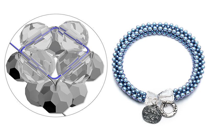 Bracelet using Cubic right angle weave